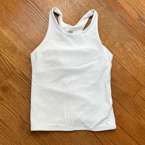 Athleta Girl racer tank. Girls 8-10. White.  Barely worn.
